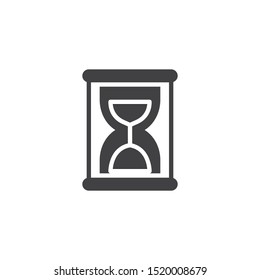 Hourglass time vector icon. filled flat sign for mobile concept and web design. Flowing sand clock glyph icon. Symbol, logo illustration. Vector graphics