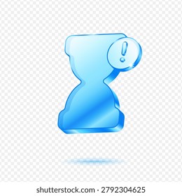 Hourglass Time Warning Alert, 3D Blue Glossy Countdown Icon