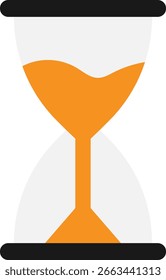 Ilustração plana do vetor do ícone do relógio do temporizador da ampulheta