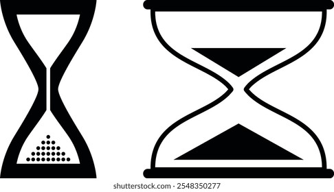 Hourglass, timer device, sandglass icon