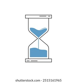 Hourglass timer icon in trendy flat design. Vector illustration