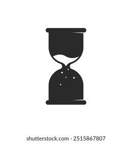 Hourglass timer icon in trendy flat design. Vector illustration