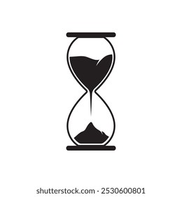 Hourglass timer icon in trendy flat design. Vector illustration