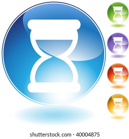 temporizador de vidrio horario aislado en un fondo blanco.