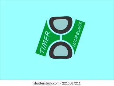 hourglass timer logo with vector illustration
