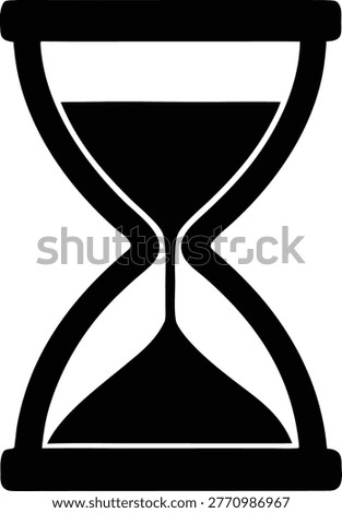Hourglass timer sand falling time concept