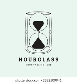 diseño de ilustración minimalista simple con el logotipo vintage de temporizador de vidrio de color