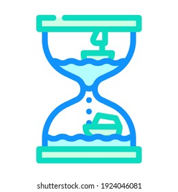 hourglass toy color icon vector. hourglass toy sign. isolated symbol illustration