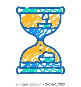 hourglass toy doodle icon sketch vector. hourglass toy sign. isolated symbol illustration