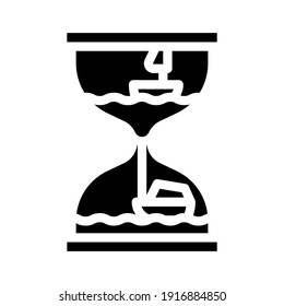 hourglass toy glyph icon vector. hourglass toy sign. isolated contour symbol black illustration