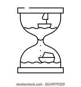 hourglass toy line icon vector. hourglass toy sign. isolated contour symbol black illustration