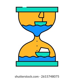 hourglass toy line icon vector. hourglass toy sign. isolated symbol illustration