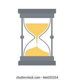 hourglass traditional time instrument icon. Isolated and flat illustration. Vector graphic