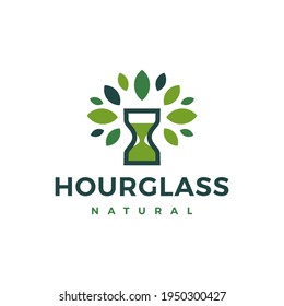 hourglass tree natural logo vector icon illustration