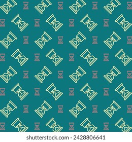 Reloj de arena de moda patrón de repetición hermoso vector ilustración de fondo azul