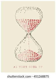 A hourglass in typewriter art. as time goes by