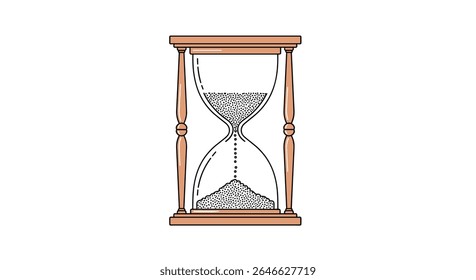 Hourglass Vector Art Representing Time Countdown Passing Deadline Clock Flowing Sand Timer
