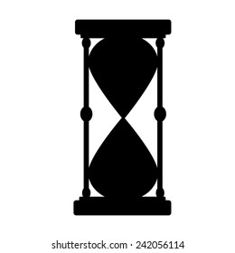 Hourglass. Vector black silhouette.