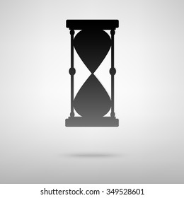 Hourglass. Vector black silhouette.