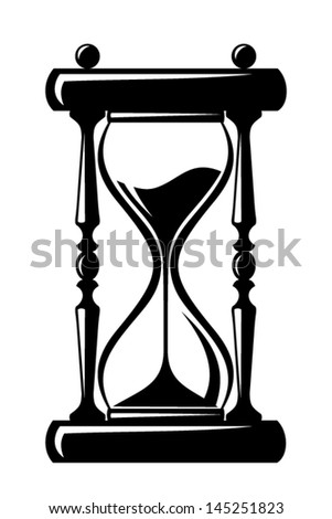 Hourglass. Vector black silhouette.