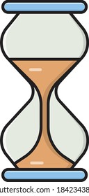icono de la línea de color del vector de vidrio horario