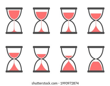 Hourglass-Vektorgrafik einzeln auf weißem Hintergrund