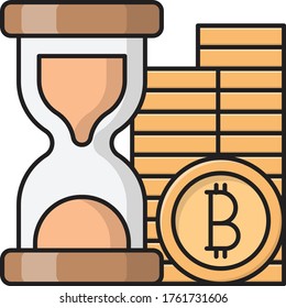 icono de color plano vectorial de vidrio horario 