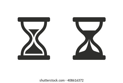 Hourglass   vector icon. Black  illustration isolated on white  background for graphic and web design.