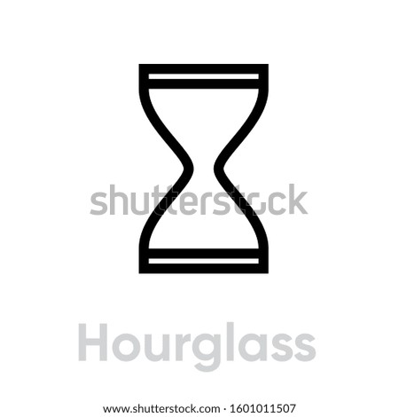 Hourglass vector icon. Editable stroke