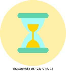 Hourglass Vector Icon Flat Circle Style