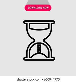 Hourglass vector icon, A glass container filled with sand symbol. Simple, modern flat vector illustration for mobile app, website or desktop app 
