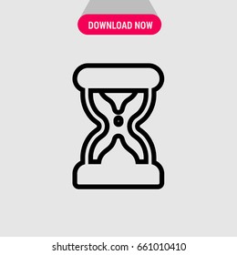 Hourglass vector icon, A glass container filled with sand symbol. Simple, modern flat vector illustration for mobile app, website or desktop app 
