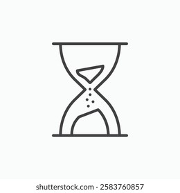Hourglass vector icon isolated in black line
