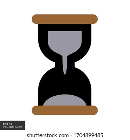 Hourglass vector icon, isolated object on white background.