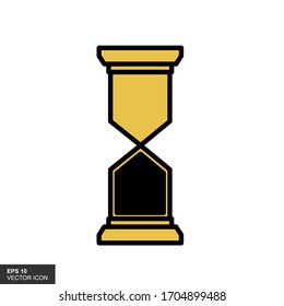 Icono vectorial de cristal de arena, objeto aislado sobre fondo blanco.