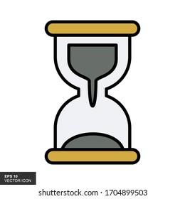 Hourglass vector icon, isolated object on white background.