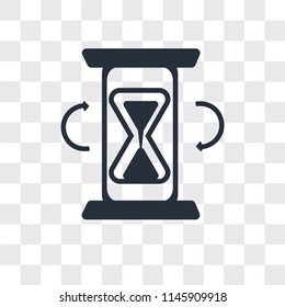 Hourglass vector icon isolated on transparent background, Hourglass logo concept