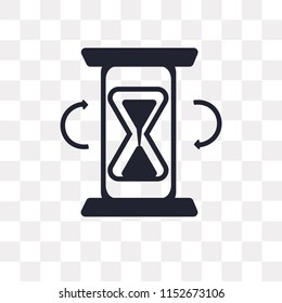 Hourglass vector icon isolated on transparent background, Hourglass logo concept