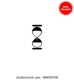 Hourglass vector icon isolated on white background.