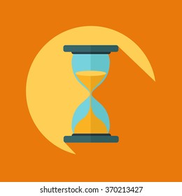 Hourglass vector icon with long shadow