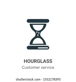 Hourglass vector icon on white background. Flat vector hourglass icon symbol sign from modern customer service collection for mobile concept and web apps design.