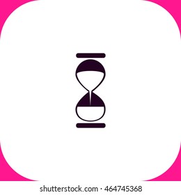 Hourglass vector icon on white background.