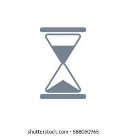 Hourglass vector icon on white background. Gray icon