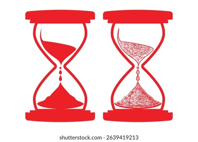 Hourglass vector icon representing time management and productivity concepts on white background. Modern and editable sand clock icon. Simple icon vector illustration.