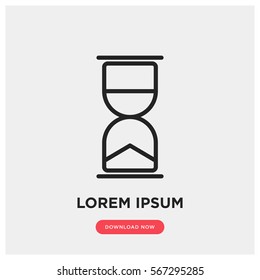 Hourglass vector icon, sand clock symbol. Modern, simple flat vector illustration for web site or mobile app