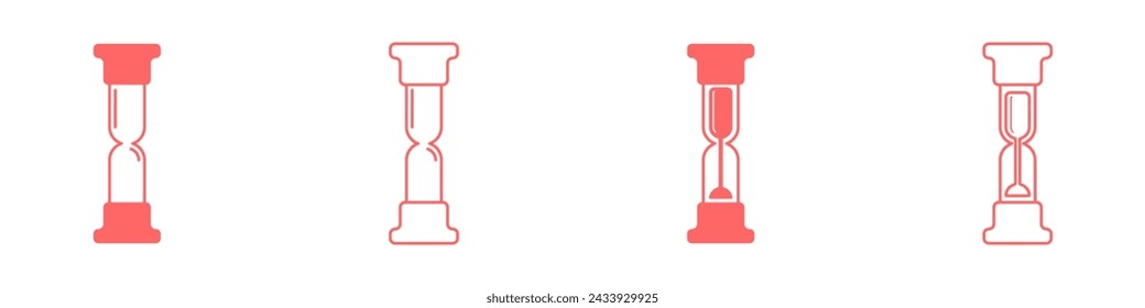Hourglass vector icon set. Hourglass logo. Business icon. Deadline concept. Sand clock glass vector. Hourglass vector.
