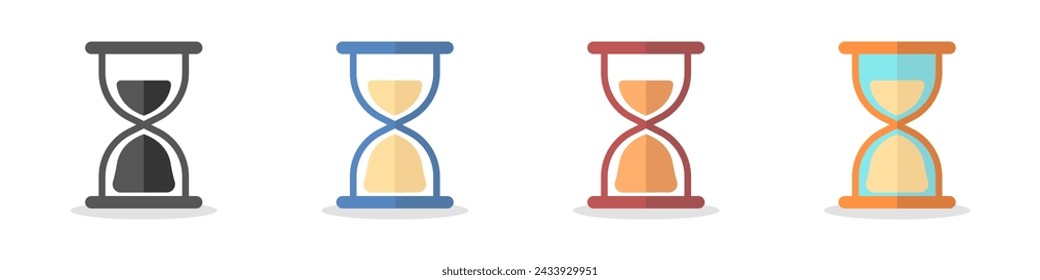 Hourglass vector icon set. Hourglass logo. Business icon. Deadline concept. Sand clock glass vector. Hourglass vector.
