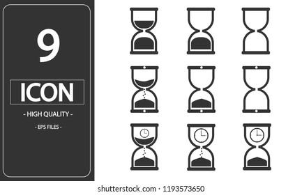 Hourglass vector icon set symbol isolated on white background.