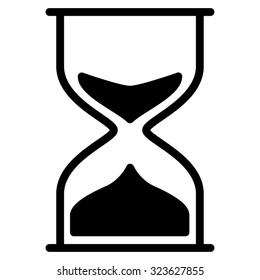 Hourglass vector icon. Style is flat symbol, black color, rounded angles, white background.