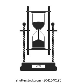 Hourglass vector icon.Black vector icon isolated on white background hourglass.